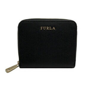 Furla Wallet Bi fold Zipper Leather Black